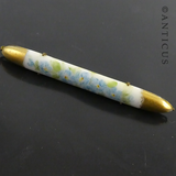 Old Limoges Porcelain Bar Brooch, Hand Painted.