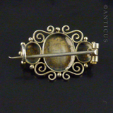 Filigree Silver Brooch with Lapis Lazuli Stones.