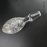 Large Heavy Crystal Decanter with Silver Neck.