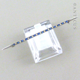 Wide Faux Sapphire and Faux Diamond Bar Brooch.