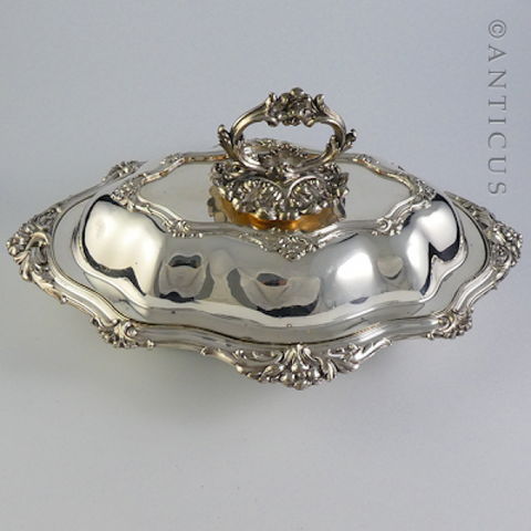 Victorian Entreé Dish and Lid, Silver Plate.