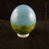 Vintage Ostrich Egg with Print of Lion.