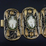 Vintage Gilt Metal and Scarab Bracelet.