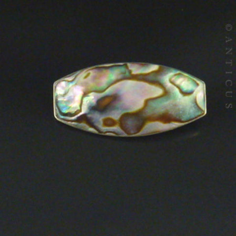 Vintage Paua Shell and Silver Brooch.