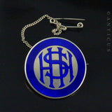 Silver and Blue Enamel Prefects Badge, H.H.S.