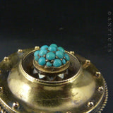 Victorian Gold and Turquoise Target Brooch.