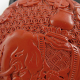 Cinnabar Lacquer Elephant Trinket Box.