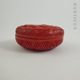 Cinnabar Lacquer Elephant Trinket Box.