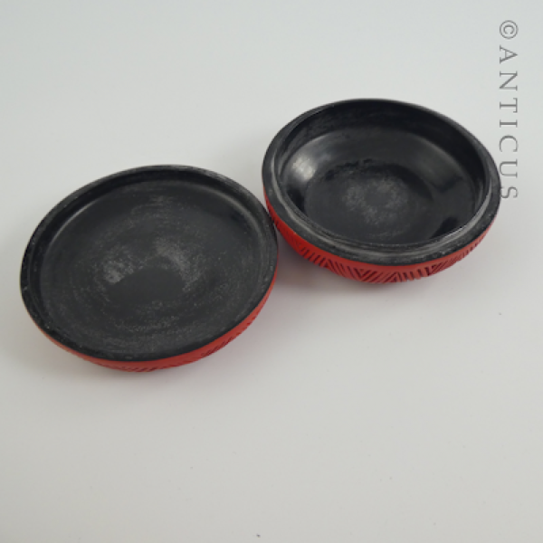 Cinnabar Lacquer Elephant Trinket Box.