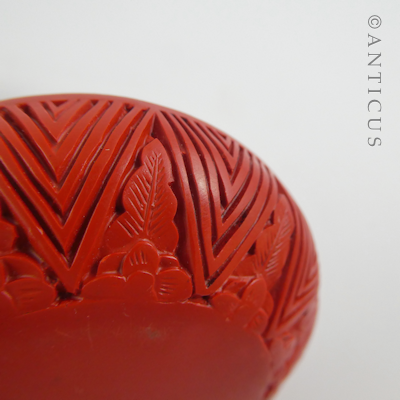 Cinnabar Lacquer Elephant Trinket Box.