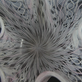 Venetian Latticino Glass Signed Hankerchief Vase.