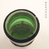 Art Nouveau Silver, Green Glass Smelling Salts Bottle.