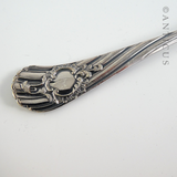 Victorian Antique Shell and Silver Plate Serving Spoon.