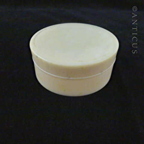 Small Round Ivory Lidded Box.