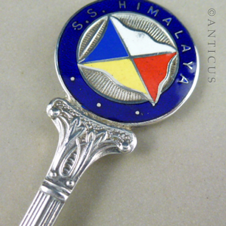 Shipping teaspoon, Sterling Silver, SS Himalaya.
