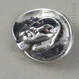 Cast Silver Brooch, Girl in Pipi Shell.