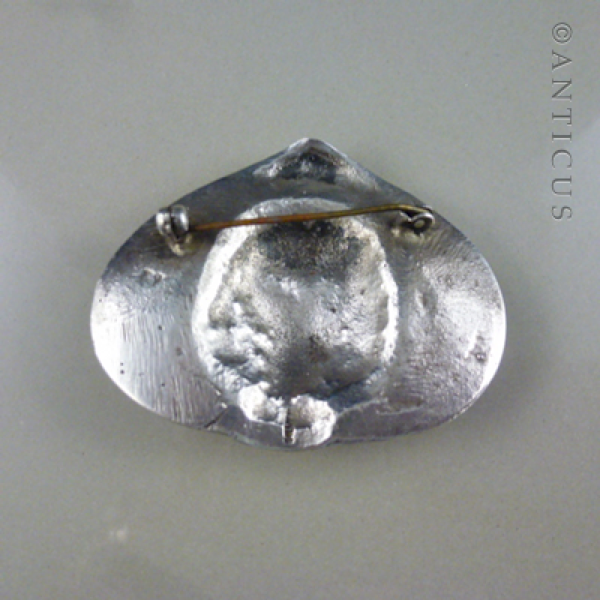 Cast Silver Brooch, Girl in Pipi Shell.