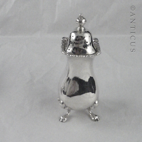 Sterling Silver Pepper Pot, 1932.