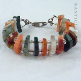 Unusual Scottish Silver and Agate Panels Bracelet.