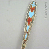 Russian Silver Gilt and Enamel Coffee Spoon.