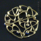 14ct Gold and Lapis Vintage Brooch.
