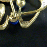 14ct Gold and Lapis Vintage Brooch.