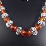 Amber and Crystal Vintage Necklace.