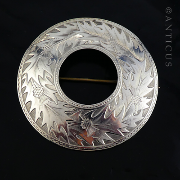 Very Large Victorian Scottish Shawl Brooch.