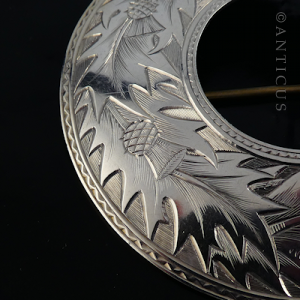 Very Large Victorian Scottish Shawl Brooch.