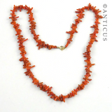 Victorian Coral Twig Necklace.