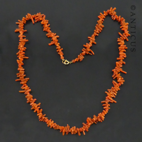 Victorian Coral Twig Necklace.