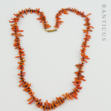 Antique Coral Spike Necklace.
