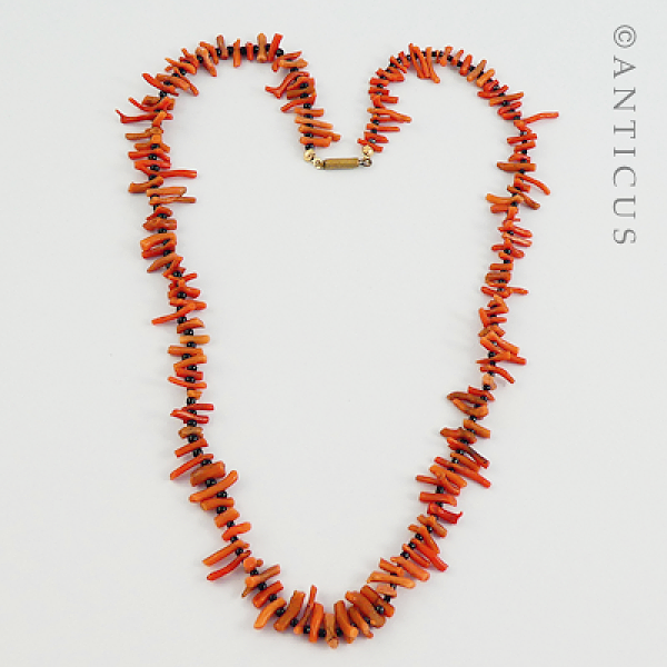 Antique Coral Spike Necklace.