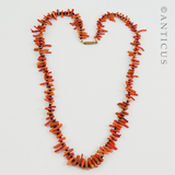 Antique Coral Spike Necklace.