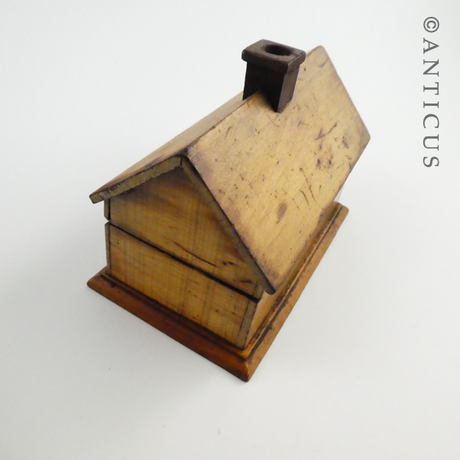Wooden House Inkwell and Stamp Box.