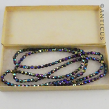 Long Strand of Carnival Glass Beads, Vintage, Corocraft.