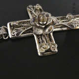 Filigree Silver Antique Cross Pendant.
