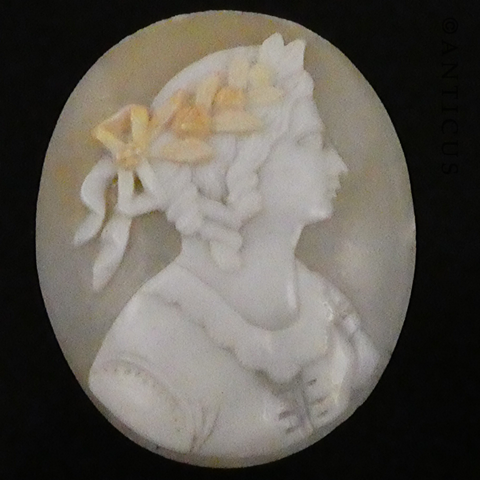 Unset Genuine Cameo, Victorian Woman.