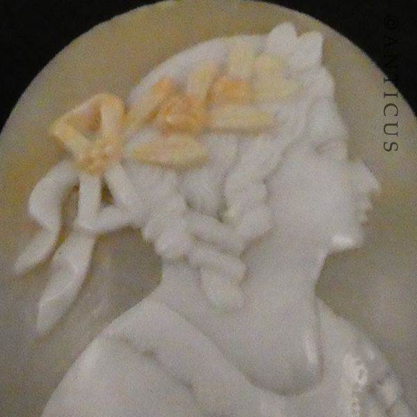Unset Genuine Cameo, Victorian Woman.