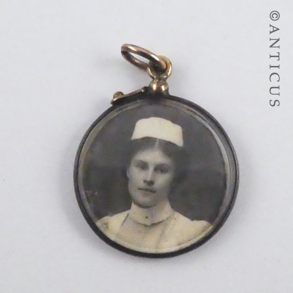Edwardian Window Locket with Original Photos.