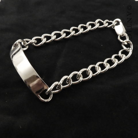 ID Bracelet, Silver Chain and ID Panel.
