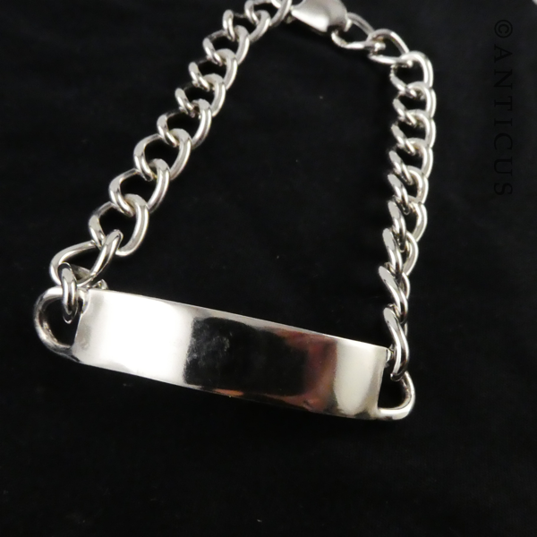 ID Bracelet, Silver Chain and ID Panel.