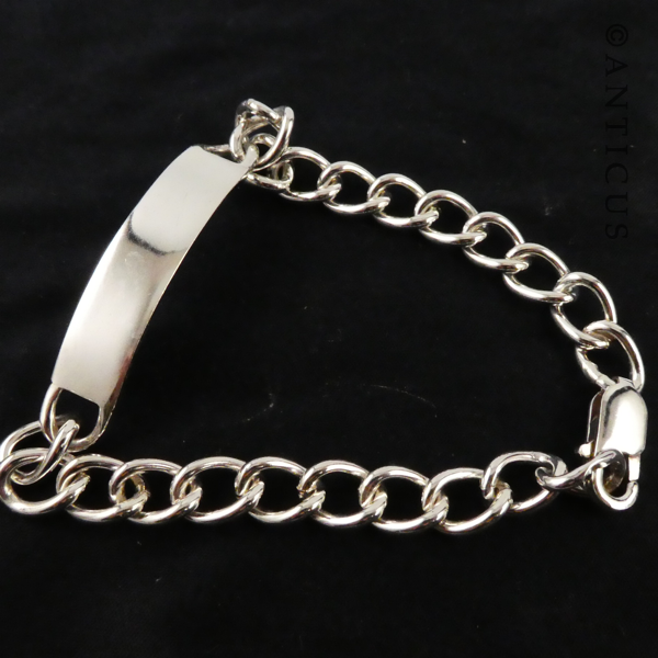 ID Bracelet, Silver Chain and ID Panel.