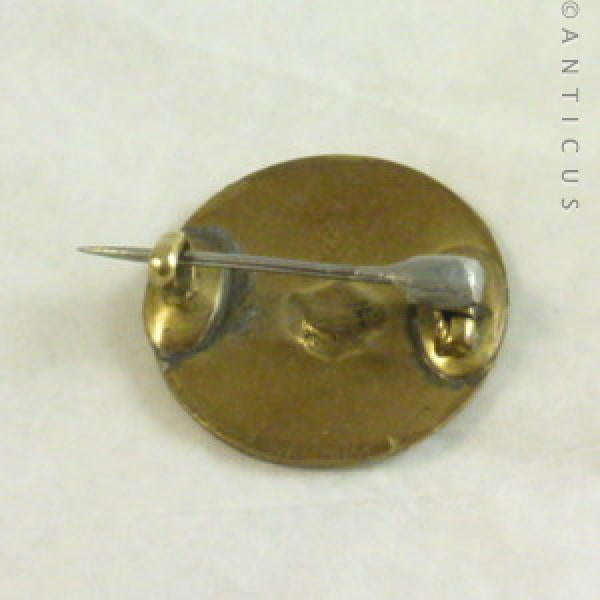 Small Vintage Enamel Brooch with Roses.