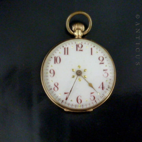 Ladies 14K Gold Vintage Pocket Watch.