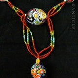 Very Long Flapper Necklace, Venetian Glass Beads and Tassel.