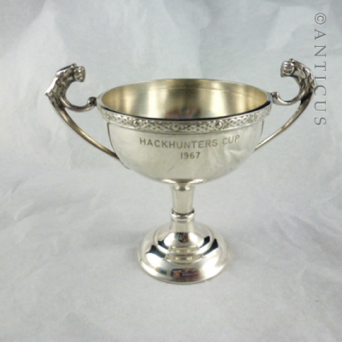 Small Silver Plate Trophy Cup, Elegant Shape.