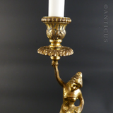 Pair of Cast Brass Figural Lamp Bases.