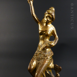 Pair of Cast Brass Figural Lamp Bases.