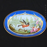 Victorian Hand Painted Dish with Robin and Lake.